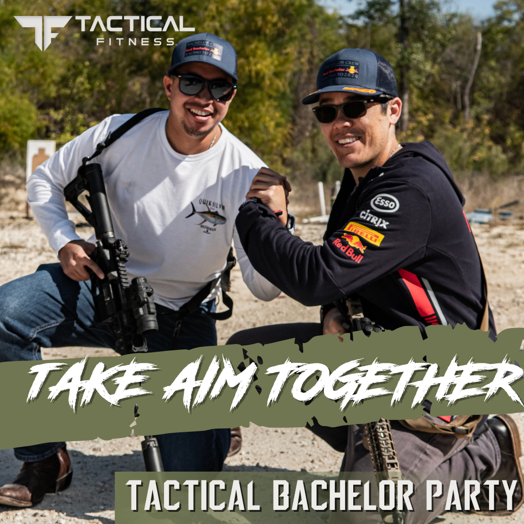 2 Groomsmen during a party with TFA - Austin Bachelor Party Planner - Tactical Fitness Austin Bachelor Party Experience