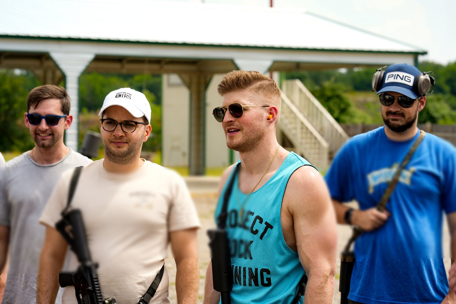 Bachelor crew at the Austin private outdoor range