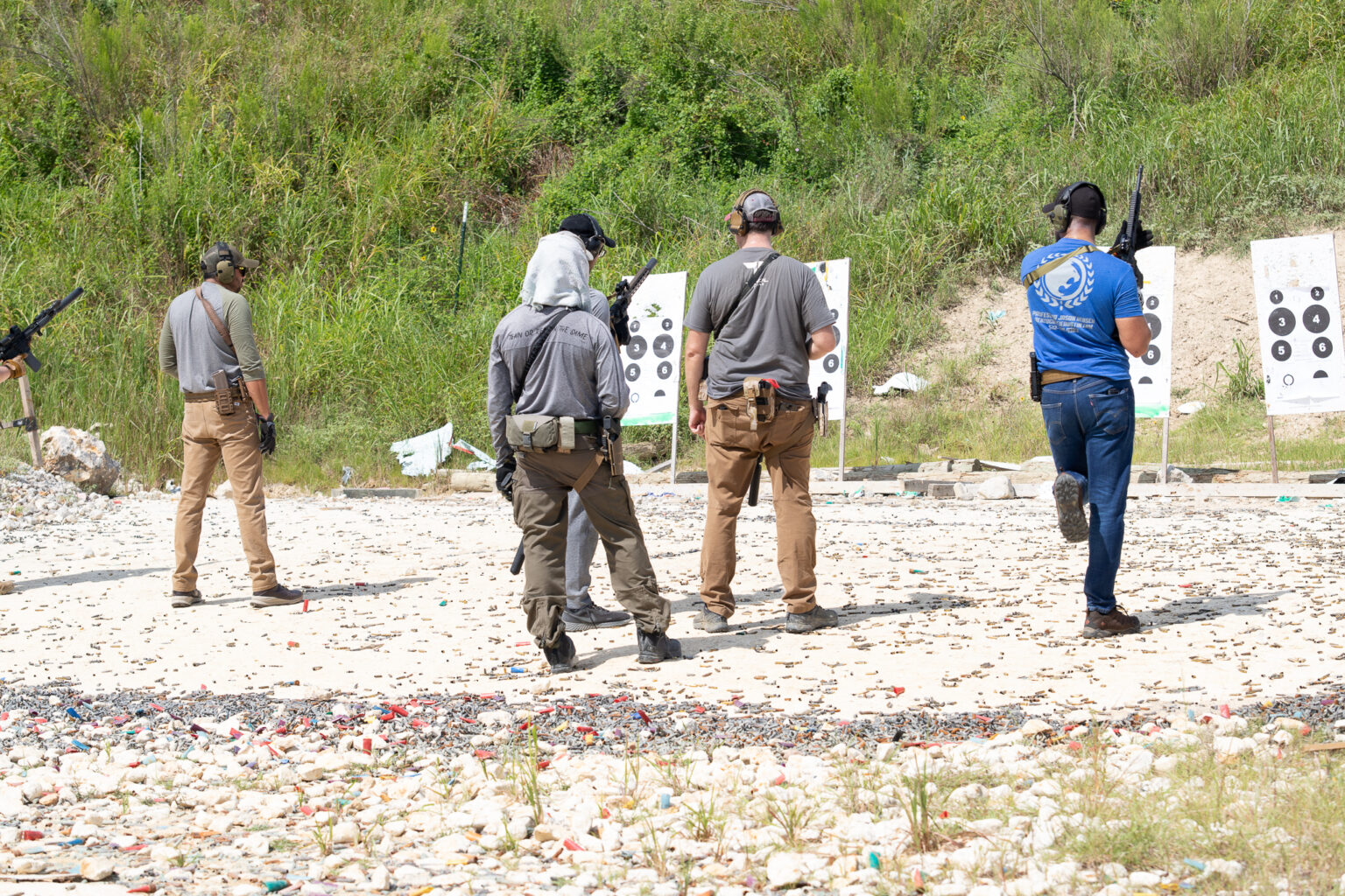 Working the gun on the live-fire range